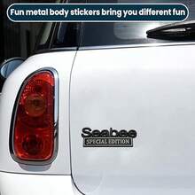 2PCS Seabee Edition Emblem Car Decals 3D Metal Letters Badge Sticker For Auto Fender Trunk Tailgate Car Accessories Armed Force Military Adhesive Decal For SUV Truck Laptop Black/White - 黑色/白色 - 查看 3