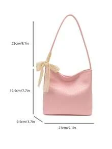 Fashionable Large Capacity Shoulder Bag, Versatile Bucket Bag For Women - Pink - View 8