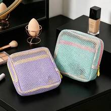 1/2pcs Portable Mesh Cosmetic Bag, Mini Travel Toiletry Pouch, Women Makeup Organizer Bag - View 6