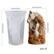 Molde de vela de silicona con la escena de la yegua y el caballo de Xanadu abrazándose, de fácil desmoldeo sin deformación, ideal para manualidades con velas/resina/jabón y como regalo para amantes de los caballos, regalo creativo perfecto, regalo navideño, imprescindible para entusiastas de las carreras de caballos - 32#-37 - Ver 13
