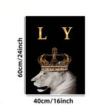 Enmarcado  en lienzo enmarcados de una familia de leones - Decoración de pared moderna con arte de leones, ideal para dormitorio, sala de estar u oficina - Elegantes retratos de una familia de leones, idea de regalo perfecta, diseño plano en 2D, perfecto para la decoración de habitaciones. - Enmarcado - Ver 7