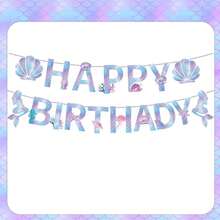 24pcs Ocean-Themed Birthday Party Bunting Set, Including 18pcs Buntings And 6pcs Hanging Spirals, Suitable For Birthdays, Parties, Weddings, Home Hanging Decorations, Spring Decorations, Holiday Basket Fillers, Photo Backdrops, Bohemian-Style Decorations, And Aesthetic Room Decor - Multicolor - View 8