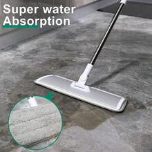 18 Professional Microfiber Mop Floor Cleaning System, Flat Mops With Stainless Steel Handle, 4 Reusable Washable Mop Pads, Wet And Dust Mopping Hardwood, Vinyl, Laminate (White - Trắng & xám - Xem 8