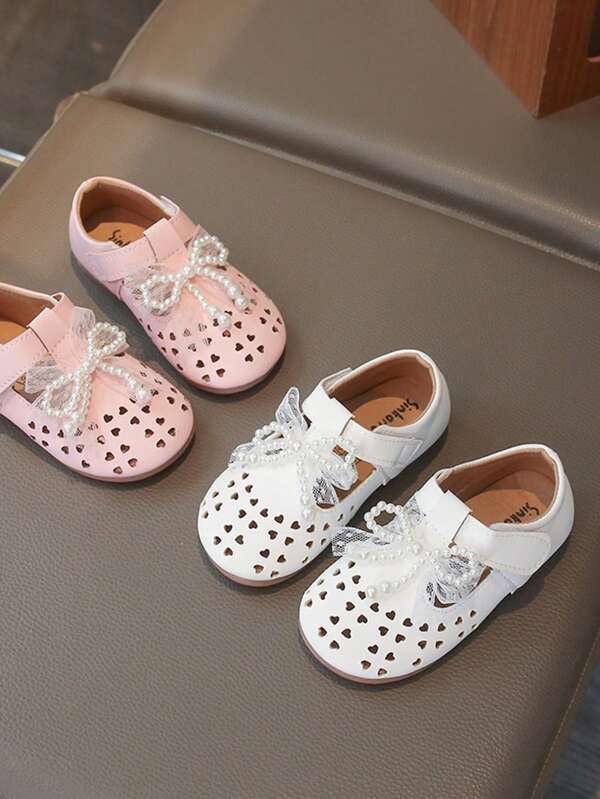 1 Pair Children's Foot Leather Sandals, New Summer Breathable Non-Slip Shoes, Round Toe Princess Shoes For Little Girls
