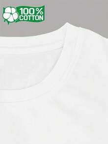 Circle Circle Summer T-Shirt With Round Neck, Versatile, Comfortable, Casual, Youthful, Fashionable, Vibrant, For Everyday Wear, Short Sleeve, 100% Perfect Choice For Spring And Summer, Lightweight Fabric, Breathable And Comfortable, A Must-Have For All Seasons. - White - View 3