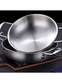 Stainless Steel Wok, Non-Stick Professional Frying Pan, Suitable For Cooking Pizza And Stir-Fry - Dishwasher , Compatible With All Stovetops - View 4