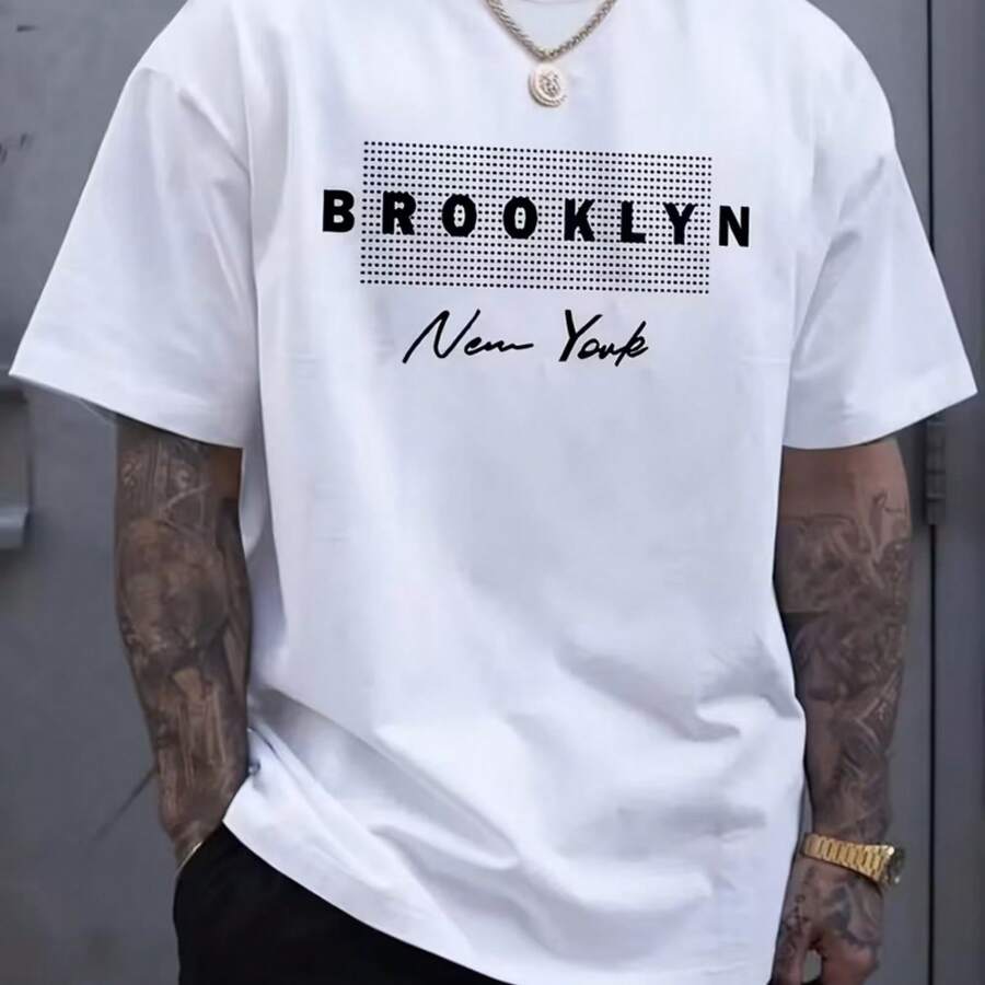 Printed T-Shirt For Men And Women - 白色 - 查看 1