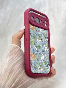 NR147 猫好き必見,対応するPixel 10 9 8 Pro 9A 8A ケース、対応するiPhone17 16 15 14 13 12 11 Pro Max 7 8 16 15 14 Plus 16e 17e 17 Air ケース、フルカメラ保護ソフト TPU ケース、キャンディカラーエンジェルアイラダーマットシリコン肌に優しいタッチフォンケースカバー（女性＆女の子向け） - バーガンディ - チェックする 2