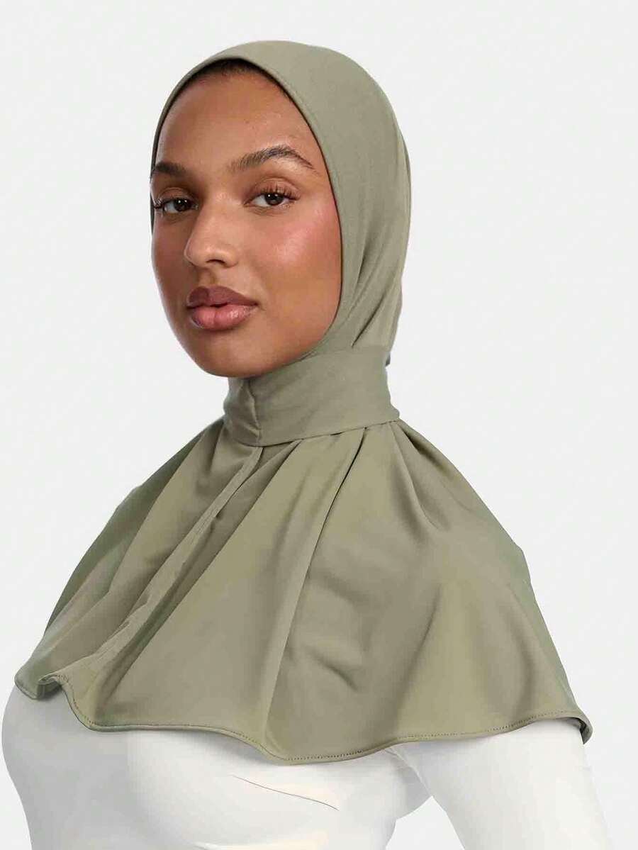 1 chiếc mũ trùm đầu Hijab, khăn choàng thời trang, thanh lịch, kiểu dáng giản dị, có nút cài, thích hợp cho thể thao. Kiểu dáng cổ điển, tối giản, thanh lịch, kín đáo, làm từ chất liệu modal và cotton mềm mại, thoáng khí, thoải mái, vành dài, đa năng 2 trong 1, thích hợp cho thể thao hoặc đội như khăn turban. Phù hợp cho sinh hoạt hàng ngày, lễ hội, tụ họp, thờ cúng. - màu xanh lá - Xem 1