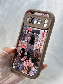 NR167 レトロアニメスタイル,対応するPixel 10 9 8 Pro 9A 8A ケース、対応するiPhone17 16 15 14 13 12 11 Pro Max 7 8 16 15 14 Plus 16e 17e 17 Air ケース、フルカメラ保護ソフト TPU ケース、キャンディカラーエンジェルアイラダーマットシリコン肌に優しいタッチフォンケースカバー（女性＆女の子向け） - カーキ - チェックする 4