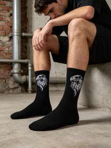 1/3 Đôi tất thể thao đa năng kiểu Mỹ in hình đại bàng, thiết kế unisex, thích hợp cho cả nam và nữ. - Nhiều màu - Xem 5