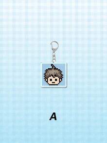 1pc Acrylic Cute Pixel Art Character Pendant, Suitable For Backpack, Bag, Wallet Decoration, Gift For Friends - Multicolor - View 12
