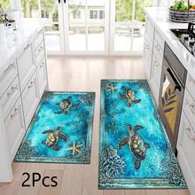 Thảm in hình sinh vật biển 2D phong cách retro, mềm mại và bền, có thể giặt được, thích hợp cho lối vào, hiên nhà, phòng khách, phòng tắm, phòng ngủ, phòng chơi game, phòng giặt, trang trí ký túc xá. - Nhiều màu - Xem 12
