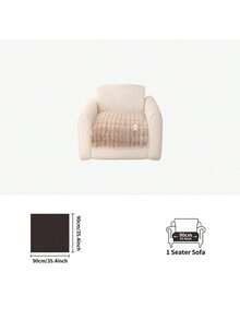 1 pieza Funda de sofá de piel de conejo sintética, protector de sofá suave y grueso, resistente a las mascotas y antideslizante para dormitorio, oficina, sala de estar, decoración del hogar - Caqui - Ver 11