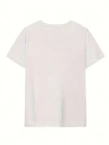 Camiseta de algodón de manga corta para mujer, con estampado de letras "Birthday Queen", cuello redondo, estilo casual para verano y primavera, ropa de mujer. - Blanco - Ver 2