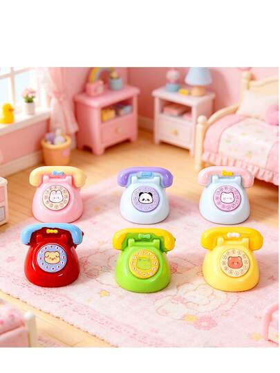 20/10/5/1pc(S) Cute Simulated Telephone Resin Decor, Doll House Animal Figurine, Internet Celebrity Resin Craft DIY Accessory