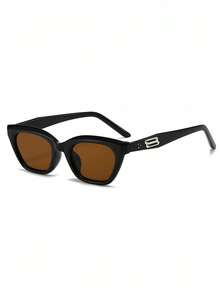 1pc Fashion Cat Eye Frame Glasses, Flattering Face Shape, Classic Colors Available, Suitable For All Seasons - Multicolor - View 8