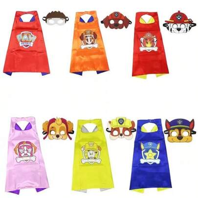  Bộ trang phục "Paw Patrol" + mặt nạ mắt. Bao gồm áo choàng siêu anh hùng cho chó, áo choàng hai lớp, Archie, Muffy và Tian Tian. Thích hợp cho các buổi tiệc hóa trang.