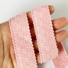 2 Yards 2026 New Dark Pattern Flocked Plaid Ribbon, Edge Crafting Woven Tape, Bouquet Decoration Satin Ribbon, Suitable For Handmade Bouquets, Gift Wrapping, Party Decor, Floral Design, Gift Ribbon, Event Decoration, Floral Ribbon - Pink - View 2