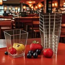 50/25/20/10pcs Thick Transparent Mousse Cups, Cake Cups, Freeze-Resistant, Anti-Crack, Anti-Slip Design, Elegant Transparent Party Cups. Suitable For Cocktails, Desserts, Cold Drinks, Weddings, Birthdays, Catering, Home, Travel - Transparent - View 12