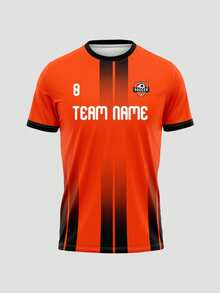 Jersey dan Kaos Tim Sepak Bola Liga Musim 2026-27 yang Dipersonalisasi dan Disesuaikan dengan Logo, Nomor, Nama Tim, dan Nama Pemain. - Jeruk - View 3