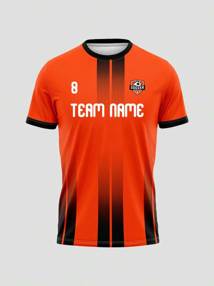 Jersey dan Kaos Tim Sepak Bola Liga Musim 2026-27 yang Dipersonalisasi dan Disesuaikan dengan Logo, Nomor, Nama Tim, dan Nama Pemain. - Jeruk - View 3