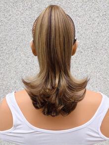 Women's Ponytail Clip-On Synthetic Hair Ponytail, High Heat-Resistant Fiber Hair, Chocolate Brown With Highlights, For Girls - Brown Highlight - View 3