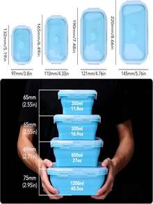 Collapsible Silicone Lunch Box Set With Lid, Food Storage Container, Collapsible Stainless Steel Utensils, Reusable, Portable, Suitable For Picnic, Camping, Office, School, Adult And Children Travel, Utensil Set, Collapsible Portable Lunch Box/Utensils, Fork, Spoon, Bento Box, Back To School Season - Multicolor - View 8