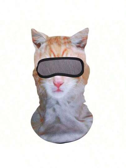 Breathable Polyester Balaclava With 3D Cat & Dog Face |       Unisex Sun-Proof Mask For Winter Sports, Halloween Parties & Motorcycle RidingValentine's Day Gift For Her STW1