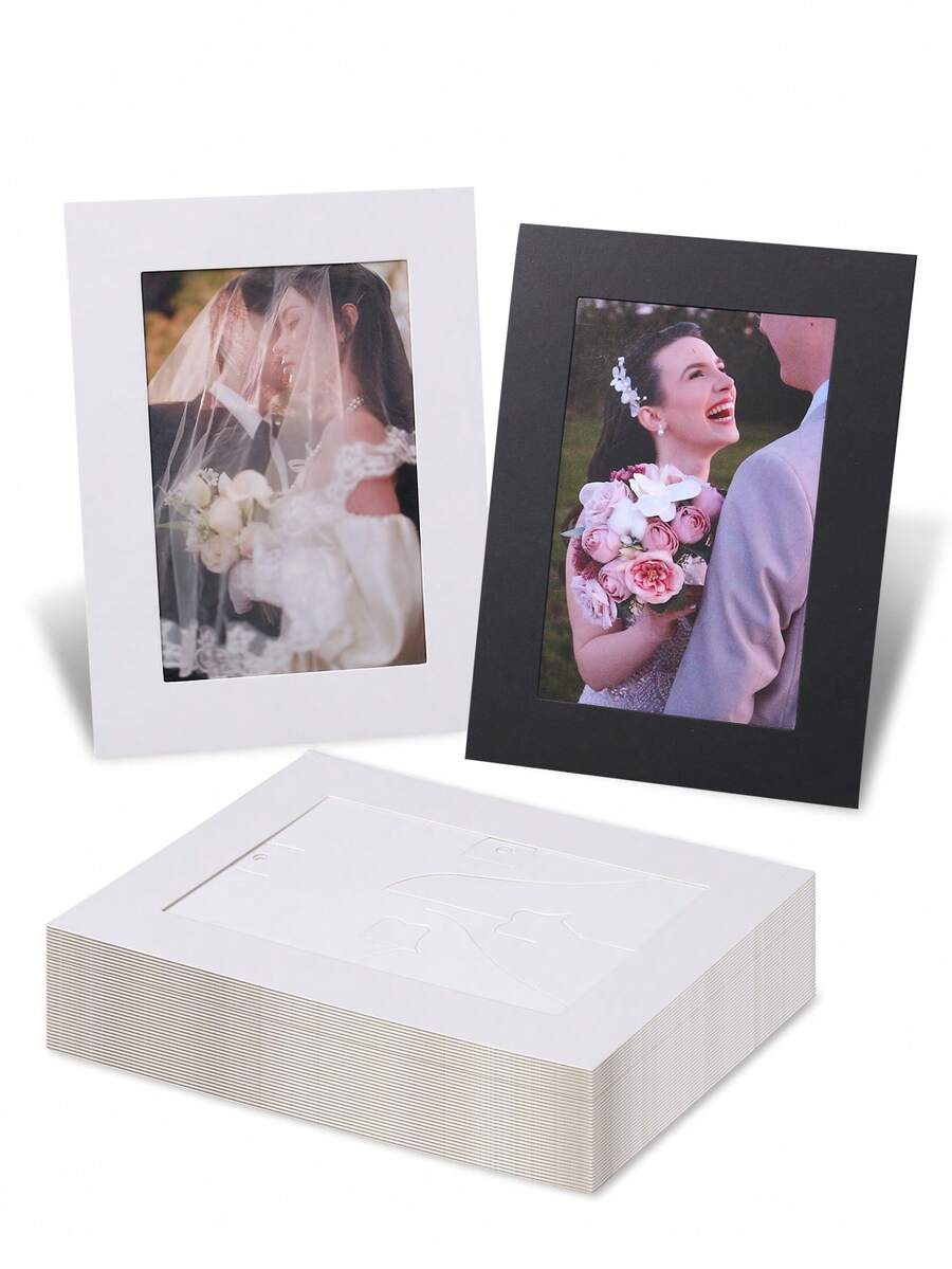 5pcs Folding Stand Paper Photo Frames, Fits 4x6 Inch Photos, Modern Minimalist Style Frames, Suitable For Living Room, Bedroom, Parents And Children's Room Home Decor - Multicolor - View 1