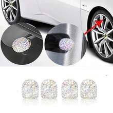4pcs Diamond Studded Tire Valve Caps Universal Bling Car/Auto Wheel Tire Valve Stem Covers - Pink - View 15