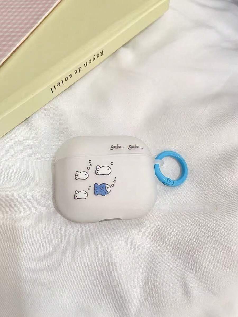 Ốp lưng Apple hình cá dễ thương, tương thích với Apple 1/2/3/4/5, ốp silicon mềm mờ bán trong suốt với vòng treo màu xanh dương. - Nhiều màu - Xem 1