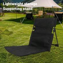 Fockety Silla de Playa Portátil con Respaldo Respaldo de Cama Ajustable Silla de Cama Sillón de Playa Plegable y Transpirable para Acampar Al Aire Libre Tomar el Sol - Negro - Ver 5