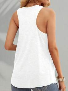 Spain 2026 World Cup Soccer Summer Tops, Summer Clothes, 2026 World Cup Blokecore Women's Casual Tank Top, Vintage Football Jersey Tee & 90s Retro Graphic Tee Style, Cotton Blend Soft Breathable Sleeveless T Shirt, Fan Must-Have - 白色 - 查看 4