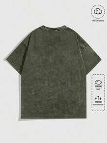230GSM T-Shirt With Intense Wash Effect - Religious Print T-Shirt 'Jesus Loves You', Lettering In Pink, Green And Pink With Double-Sided Print - Christian Clothing, Unisex Crew Neck Top, Suitable For Church, Casual Wear, Ideal For Gifting - Y2K Soft And Machine Washable Crew Neck T-Shirt. - 白色 - 查看 2