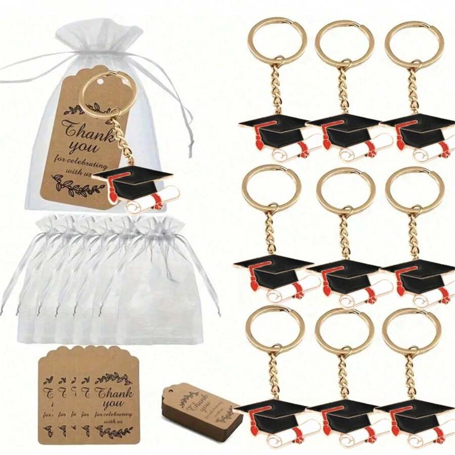 15件畢業紀念鑰匙圈禮品組,金屬材質勵志鑰匙圈附感謝卡,通用設計,適合畢業典禮、嘉年華主題,長方形,特殊紀念功能,可用作汽車配件、包包吊飾、Y2K哥德風校園包包肩帶,附識別證套,適合母親節、父親節、畢業日、教師節、聖誕節學校禮物 - 彩色 - 查看 1
