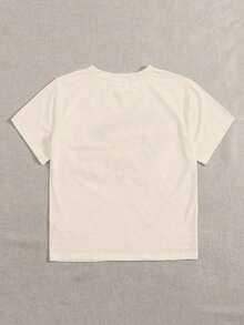 Camiseta de Mujer de Manga Corta con Cuello Redondo y Estampado de Lema "No hay lugar para el llanto en el béisbol" para el Verano 2026 - Albaricoque - Ver 2