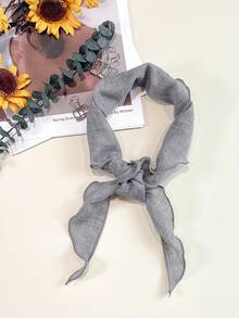 1 pieza Bufanda triangular con flecos de unicolor minimalista, casual y de vacaciones, esencial para viajar, toalla de playa - Gris - Ver 2