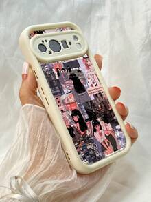 NR167 レトロアニメスタイル,対応するPixel 10 9 8 Pro 9A 8A ケース、対応するiPhone17 16 15 14 13 12 11 Pro Max 7 8 16 15 14 Plus 16e 17e 17 Air ケース、フルカメラ保護ソフト TPU ケース、キャンディカラーエンジェルアイラダーマットシリコン肌に優しいタッチフォンケースカバー（女性＆女の子向け） - ホワイト - チェックする 6