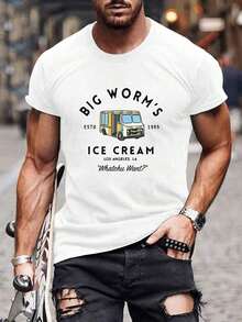 Men's Casual Crew Neck T-Shirt - White - View 2