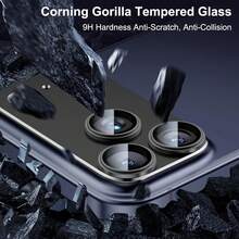 1 Set Metal Tempered Glass Rear Camera Screen Cover Compatible With IPhone 17 Pro Max 17Pro 17e 16e 16 15 14 Plus 13 12 11 Pro Max Camera Lens Protector Strong Adsorption Case-Friendly - Clear - View 6