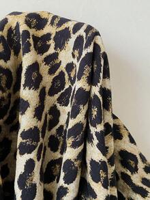 Conjunto de Verano para Mujer , Blusa Casual de Vacaciones con Lazo Frontal, Manga Acampanada, Puño con Volantes y Estampado de Leopardo - Multicolor 2 - Ver 7