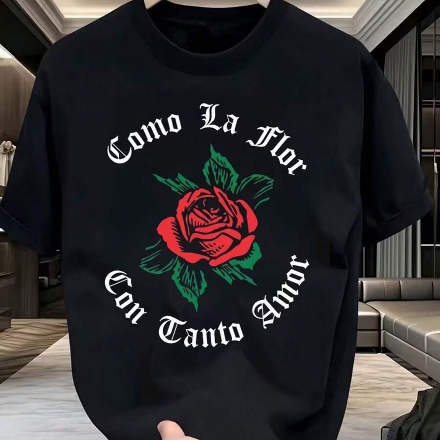 Printed T-Shirt For Men And Women - Black - View 1