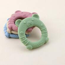 Cincin Gigitan Silikon, Mainan Gigitan yang Menenangkan untuk Bayi, Mainan Kunyah Beruang Kartun Lucu, Tahan Panas, Dapat Dicuci - MultiWarna - View 10