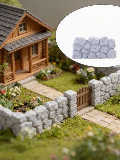 10pcs/5pcs Mini Stone Wall, Scene Model Simulation Mini Stone Fence Exquisite Garden Stone Combination, Suitable For DIY Outdoor Decoration, Mini Fairy Garden Accessories, Mini Landscape Potted Plants, Dollhouse Home Decor, Suitable For Mini Landscape Decoration, Can Be Used As Stepping Stones, Stairs, DIY Rockery Materials, Indoor Plant Decoration And Display