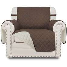 Reversible Protective Cover For Single/Double/Triple Sofas - Stain-Resistant, Moisture-Resistant, Pet-Scratch Resistant. Washable Fabric, Easy To Change. Durable Family Design. Available In Multiple Colors. - Brown - View 16