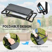 2 In 1 Garden Kneeler Seat Kneeling Pad Support Bench Foldable Knee Protector, Grey - 49*28*58cm - View 6
