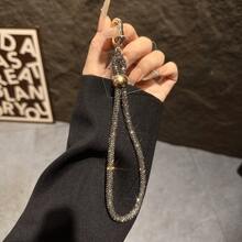 1条奢华水钻旋转金属闪亮手机挂绳，新款时尚闪亮手链，多功能配件，相机防丢挂绳 - 彩色 - 查看 13