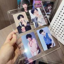 1個壓克力卡通角色遊戲收藏卡展示架 浣熊相框 透明加厚山谷風景收納展示框 6.5x9.1cm 適合生日禮物、節日禮物、週年禮物、福利獎品 - 黑色 - 查看 6