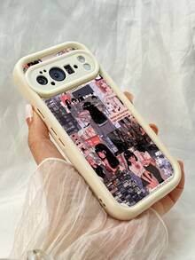 NR167 レトロアニメスタイル,対応するPixel 10 9 8 Pro 9A 8A ケース、対応するiPhone17 16 15 14 13 12 11 Pro Max 7 8 16 15 14 Plus 16e 17e 17 Air ケース、フルカメラ保護ソフト TPU ケース、キャンディカラーエンジェルアイラダーマットシリコン肌に優しいタッチフォンケースカバー（女性＆女の子向け） - ホワイト - チェックする 2